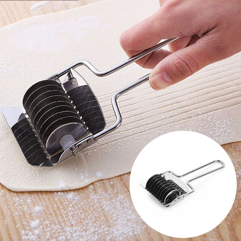 Stainless Steel Noodle Maker Pasta Cutter Noodles Slicer Cutter Lattice Roller Dough Cutter Hanging Cutting Tools Kitchen Gadget