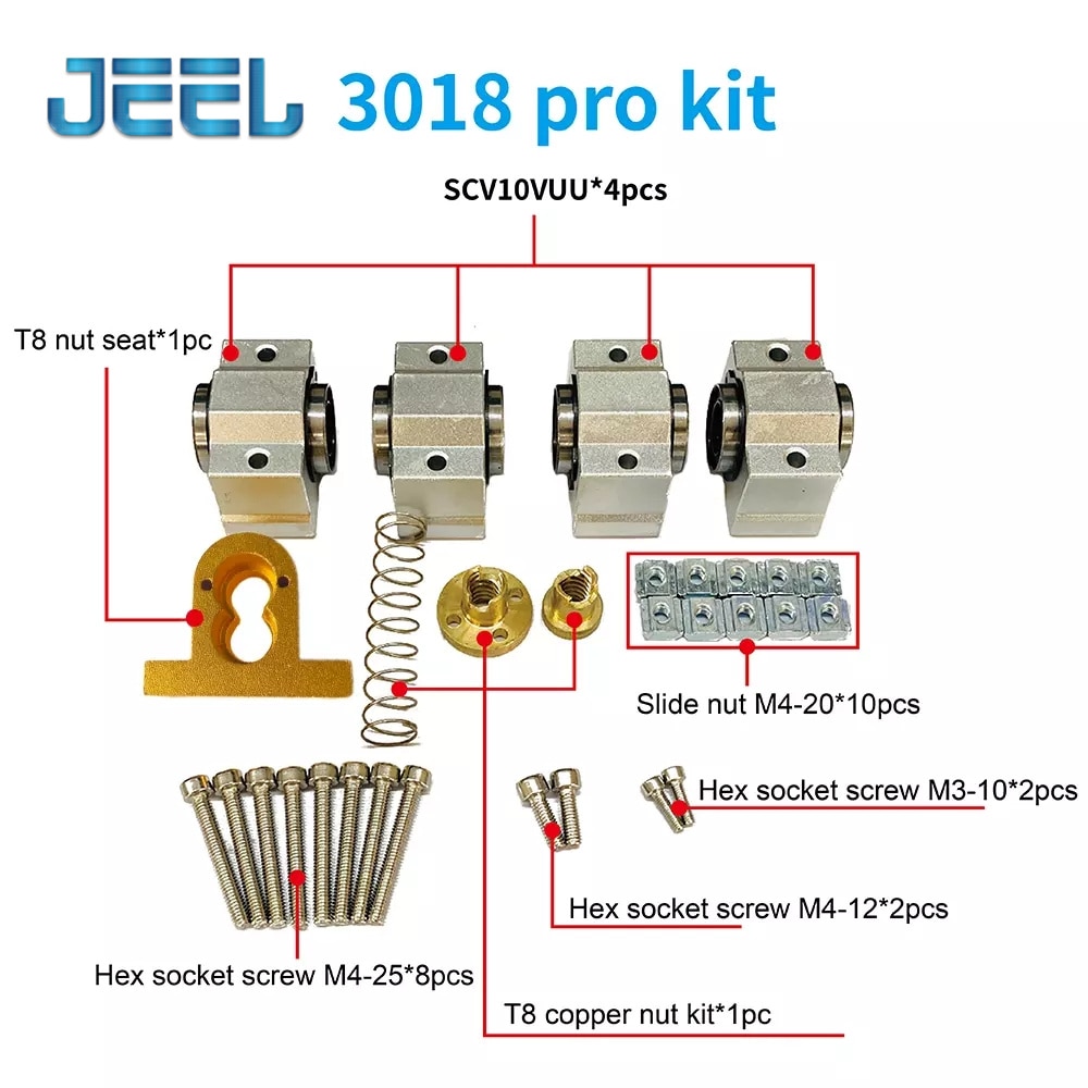 Cnc X-As Upgrade Accessoires Lager T8 Schroef Gebruikt Voor 3018pro/3018Plus Machine Xaxis Update: 3018 Pro kit