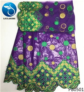 Tela bazin de algodón LIULANZHI africano tissu riche getzner brode getzner riche tela con cuentas con encaje de tul de 2 yardas PB05: PB0501