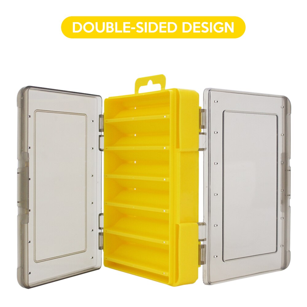 Fiskekasse boks dobbeltsidig fiske sluk boks boks blekksprut jig minnows agn fiskeutstyr boks oppbevaringsboks container