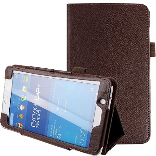 Para Samsung Galaxy Tab 4 7,0 plegable de cuero de la PU cubierta de la caja del soporte para Samsung Galaxy Tab 4 7,0 "Tablet SM-T230 SM-T231 caso: Marrón
