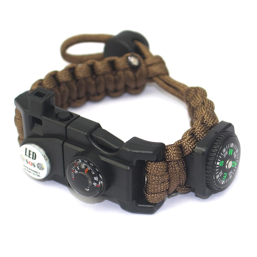 Pulsera de soga de supervivencia LED multifunción para hombre, luz de señal de emergencia multifuncional, silbato deportivo: mountain