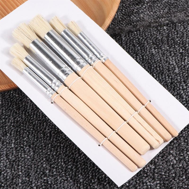 1 Set 6pcs pinceles de pintura de madera Premium portátil Durable arte cepillo pintura pinceles/brochas pincel de principiantes artistas