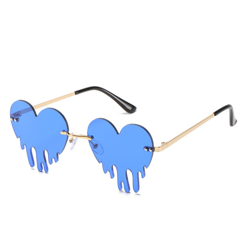 Heart Rimless Sunglasses Women 2022 Tears Shape Steampunk Sunglasses Unique Vintage Eyewear UV400 Oculos Feminino: 7