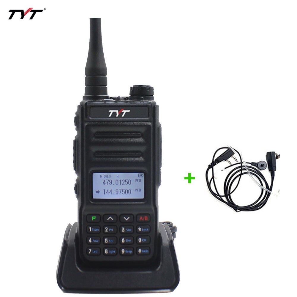TYT TH-UV88 talkie-walkie tyt double bande VOX brouilleur radio FM 136-174MHz et 400-480MHz UHF/VHF portable radio bidirectionnelle: add Headset