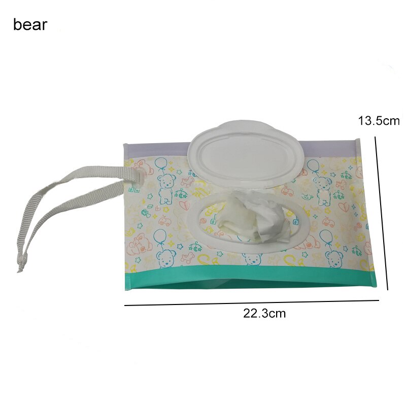 Easy-transport de lingettes, boîte de lingettes pour bébés, sac de lingettes humides, conteneur Portable, pochette de cosmétiques: bear