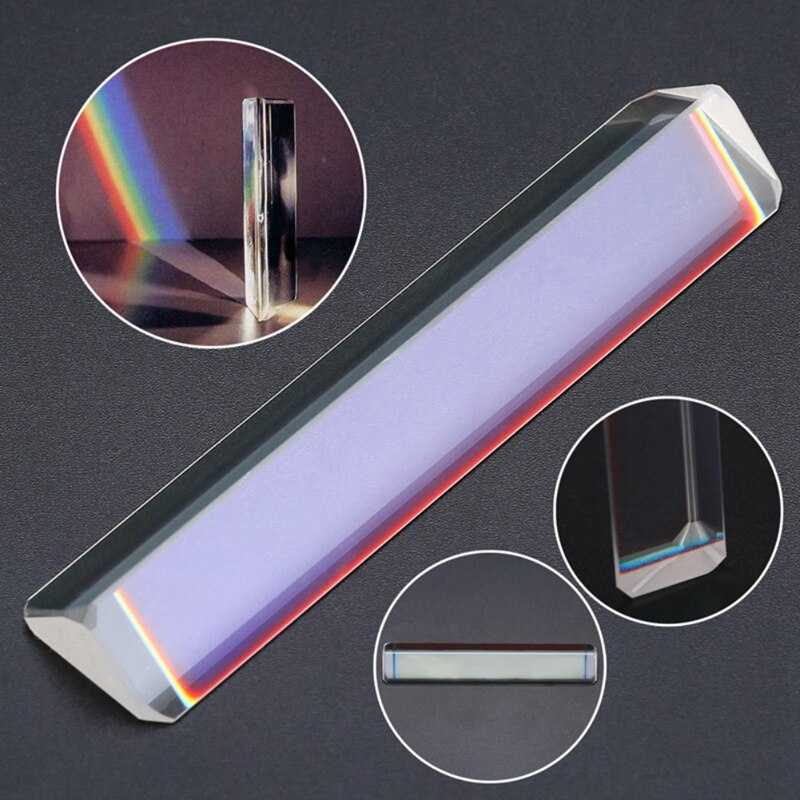 Long Rectangular Prism for Home Decor Triangular Prism Teaching Optical Glass Triple Physics Light Spectrum G08