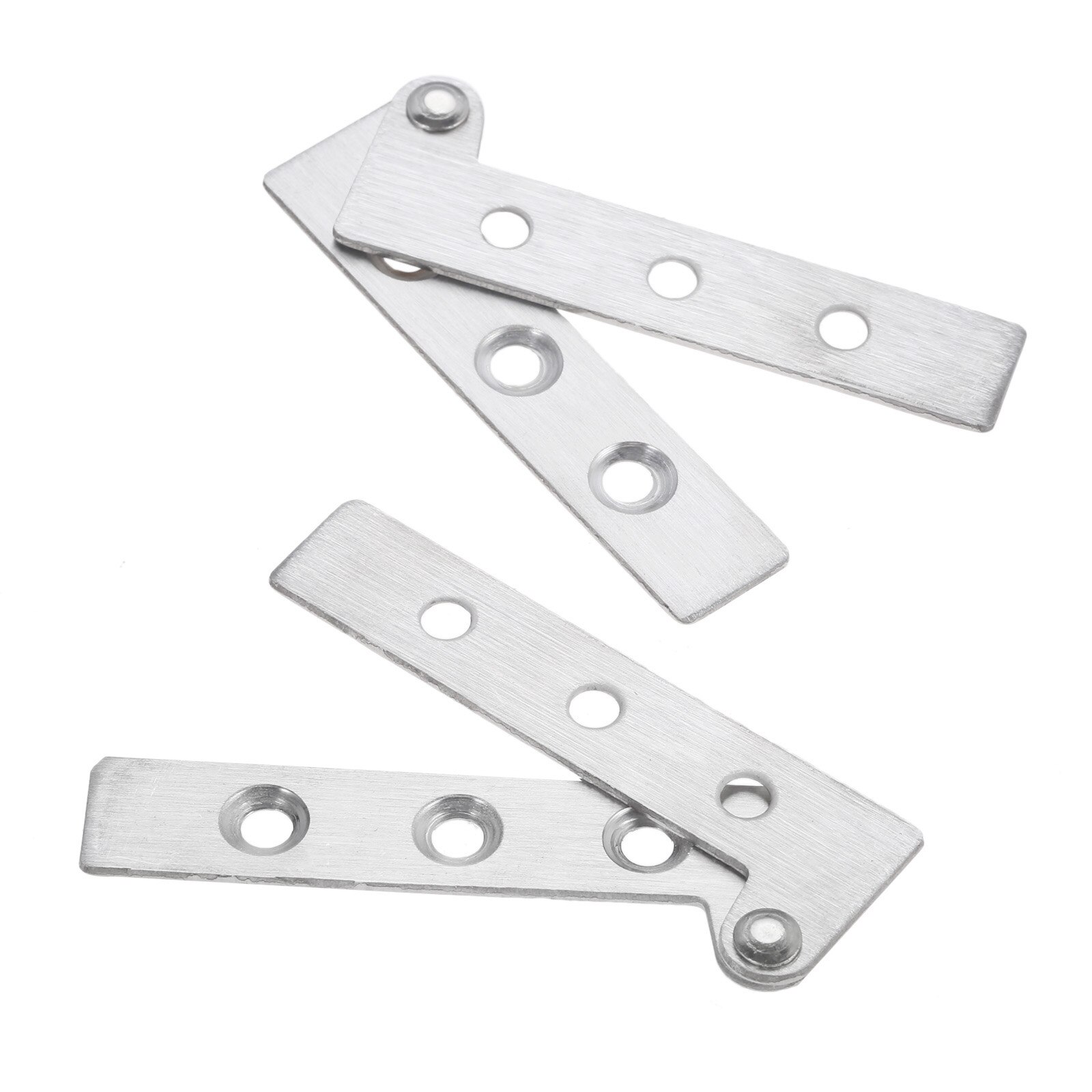 DRELD 2 Pcs Stainless Steel Seven-word Hinge 360 Degree Rotation Hidden Hinge Cabinet Door Hidden Furniture Hardware Hinge