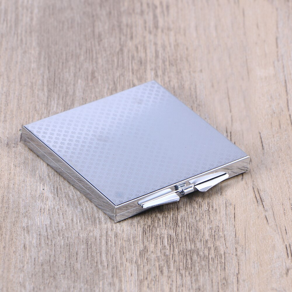 Small Portable Mirror Square Makeup Mirror with Metal Housing Folding Dual Mirror