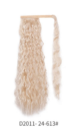 Clip on hästsvans lockigt falskt hårförlängning clip hästsvans syntetiskt hårstycke hög temperatur fiber produkter för kvinnor lockigt hår: 24613