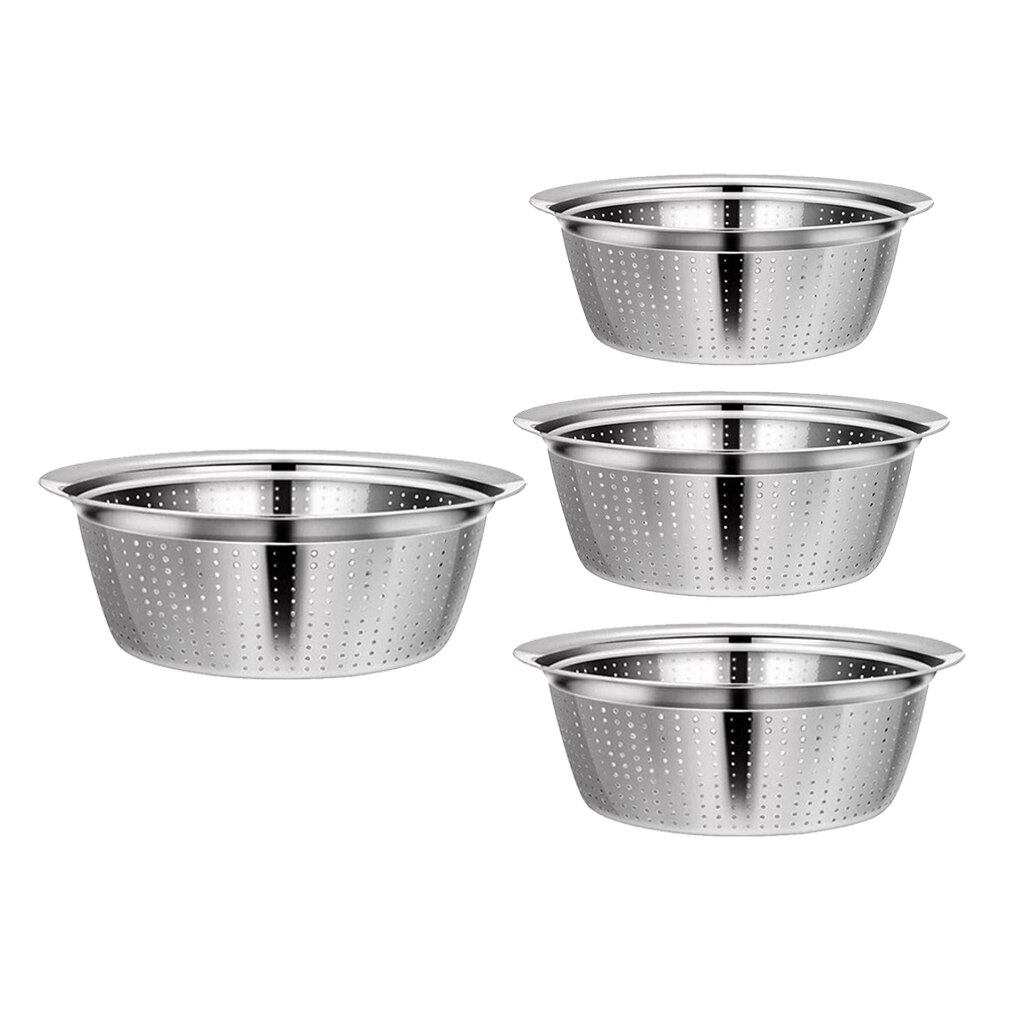 Kitchen Drip Rack Sink Drainer Stainless Steel Washing Bowl Strainers Strainer - Silver, 32cm