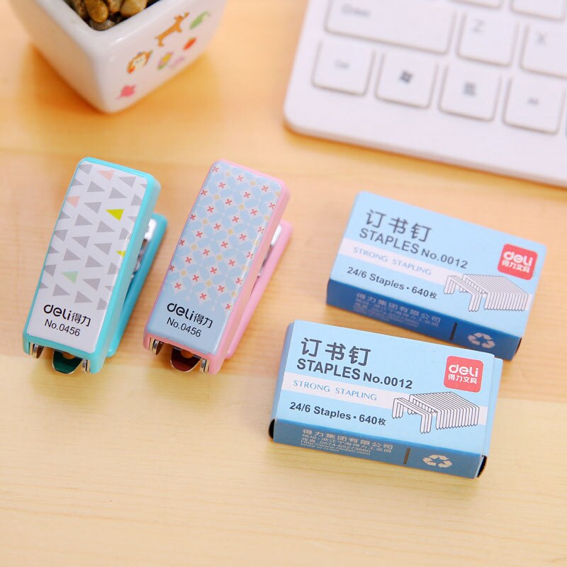 Mini Stapler 24/6 Plastic Stationery Set Kawaii Stapler Paper Office Accessories Mini Binder Stationary price