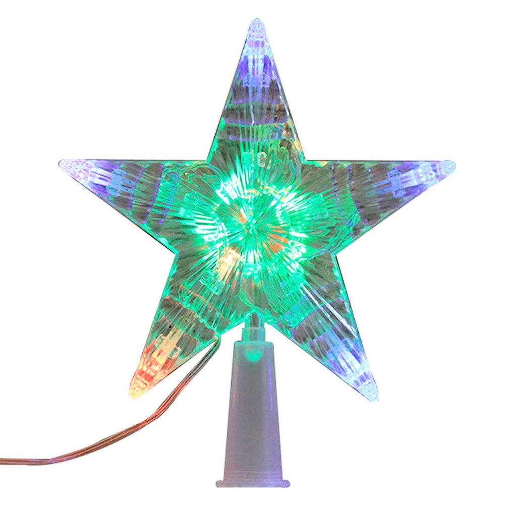 Julelys træ top stjerne stjerne plast led træ top stjerne usb batteri lys linje pentastar juledekoration rekvisitter: Default Title