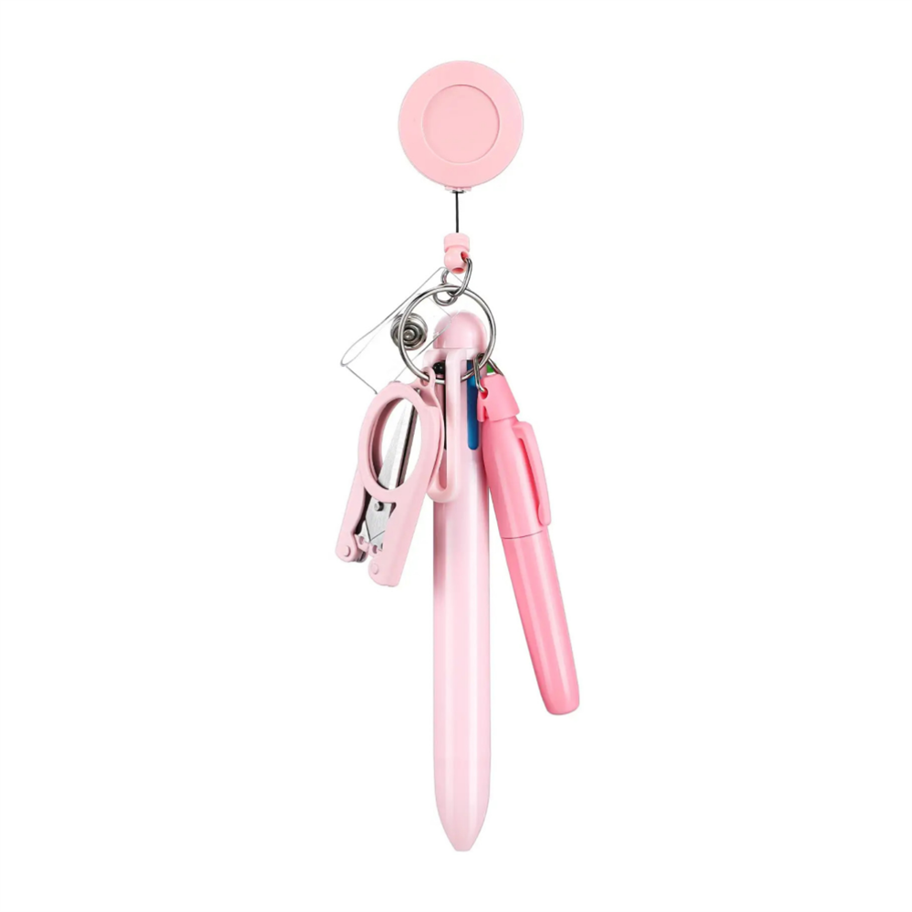Retractable Scroll Style Hooks Scalable Ballpoint Pen School Hospital Student Nurse Ball Pen with Buckle Clip Nurse's Day: black