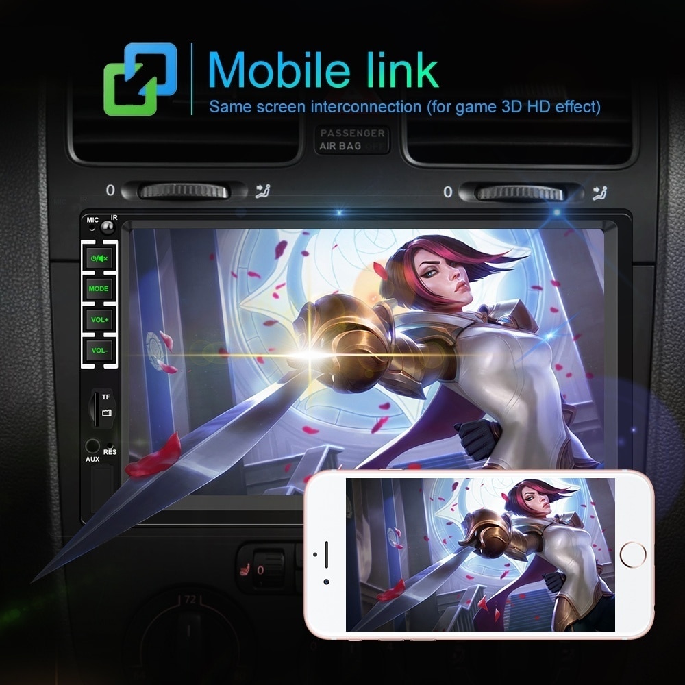 Autoradio 7" Double 2 DIN Head Unit Car Stereo MP5 Player Touch Screen Radio FM/USB/AUX