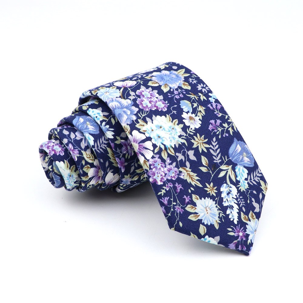 Cravate slim en coton pour hommes, , décontracté, pour costume de mariage, rose, bleu, jaune, imprimé Floral,: 20