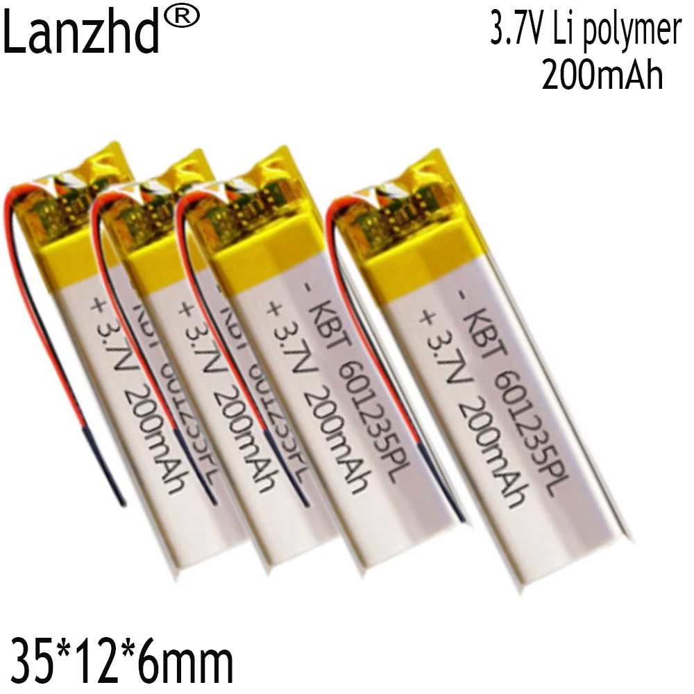 1–10 Stück CE Rohs 3,7 V 300 mAh wiederaufladbarer Akku 601235 Lithium-Polymer-Li-Po-Ionen-Akkus DIY MP3 GPS PSP Bluetooth-Kopfhörer