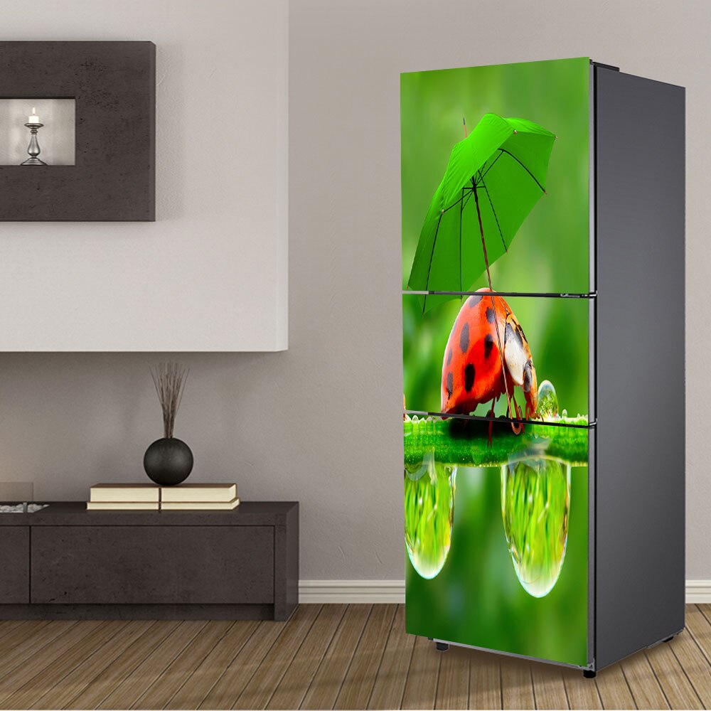 3D Zelfklevende Decoratieve Film Deur Vinyl Koelkast Cover Stickers Koelkast Pvc Behang: B / 60x150cm