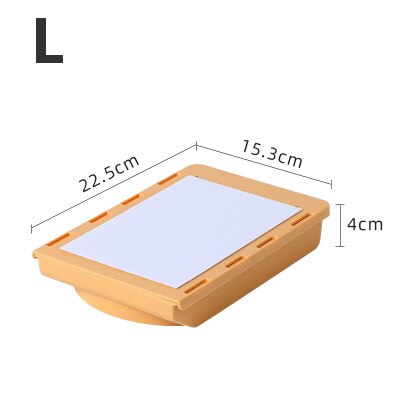Mini bandeja para lápices cajas cajones de almacenamiento de escritorio ocultos en oficinas y escritorios, bandeja telescópica extensible, cajón de almacenamiento autoadhesivo: L  yellow
