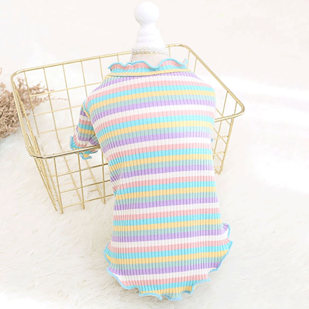 Pet Dog Clothes Puppy Vest T-shirt Shirt Cute Rainbow Pajamas Small Medium Dogs Puppy Outfit Xs-xl Ropa Para Perro Pequeño#c