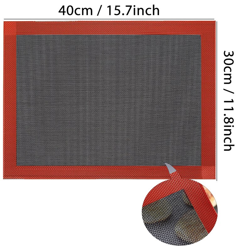 Herbruikbare Siliconen Bakken Mat Vel Voor Oven Hittebestendige Macaron/Gebak/Cookie Making Pad Vel Anti-aanbak Rolling Deeg matten: black-40x30cm