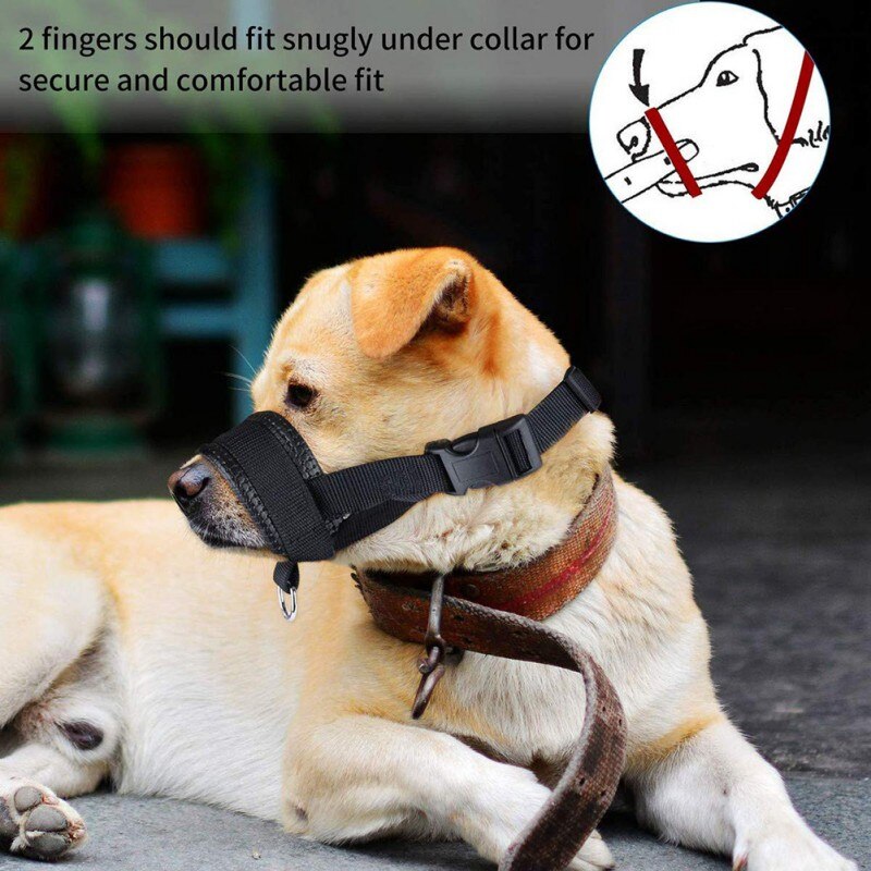 Bozal de nailon para perros pequeños, medianos y grandes, lazo ajustable transpirable con bozal de boca, evita morder y ladrar, Universal