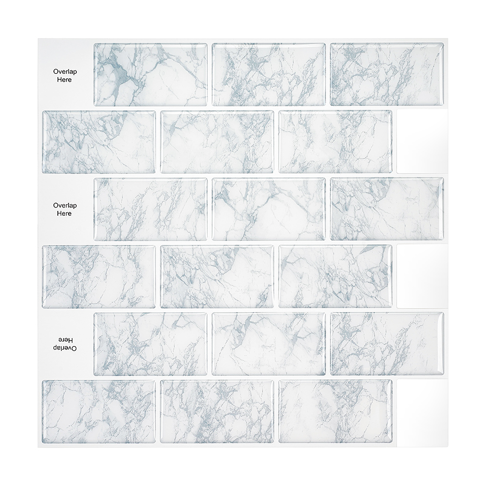 Morcart Peel En Stick Tegels Home Decor Zelfklevende Tegel Stickers 3d Muursticker Wit Behang Voor Keuken Badkamer Kamer: MT1014-1PCS