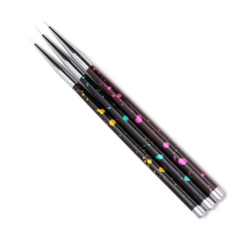 3pcs/set Sequins Nail Drawing Pen Nail Art Acrylic French Painting Brush Flower Stripes Lines Diy Manicure Tool Paint Pen