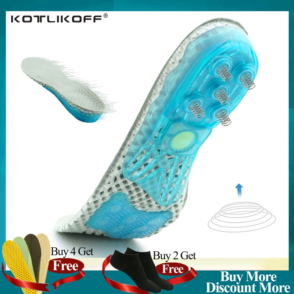 KOTLIKOFF Insoles For Shoes Super Shock-Absorbant Spring Sports Insole Foot Pain Relieve Shoe Insoles For Men and Women Shoe Pad