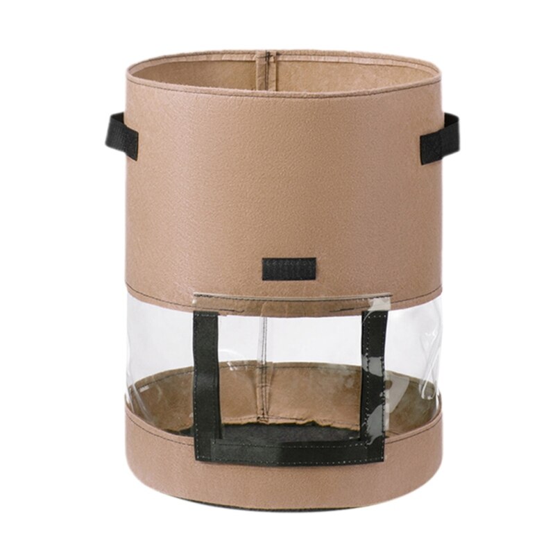 Bolsa de cultivo de patatas de 7/10 galones, maceta de jardín de tela no tejida de fieltro, bolsas de cultivo de verduras para invernadero con visualización de 360 °: C / 10 Gallon