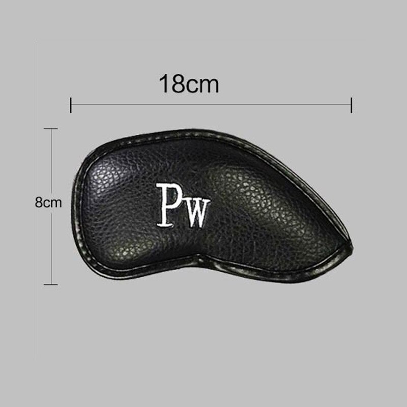 Synthetic Leather Golf Iron Head Covers 12 Pcs/Set Waterproof Durable Club Protect Headcovers