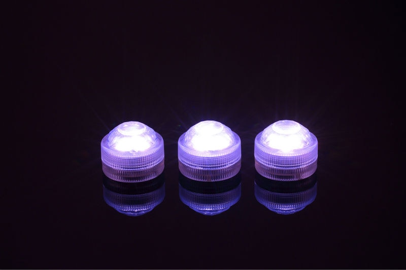 10pcs*CR2032 Battery Operated 3CM Round Super Bright RGB Multicolors LED Submersible LED Floralyte Light With Remote