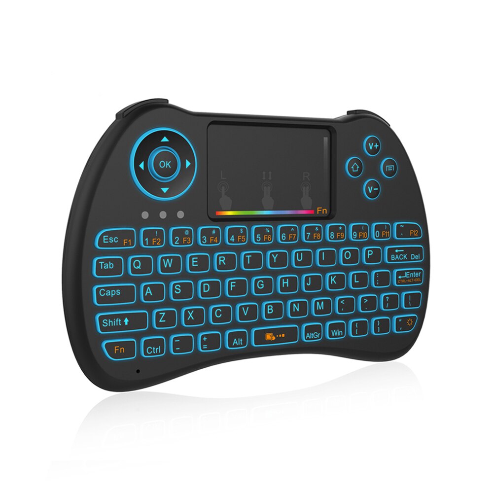 Mini trådlöst qwerty-tangentbord 2.4 ghz luftmus med bakgrundsbelyst smart multifunktions pekplatta spel tangentbord för pc android tv box htpc