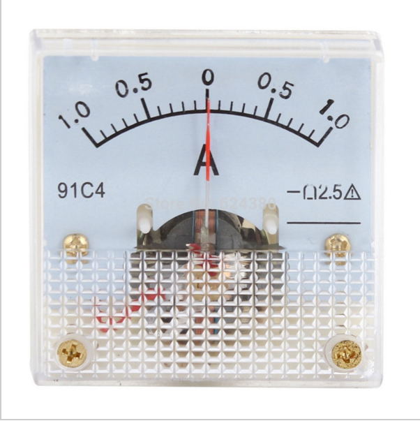 91C4 DC -1A-0-1A DC 1A Analog Ammeter Panel AMP Current Meter Gauge ( 45mm x 45mm )