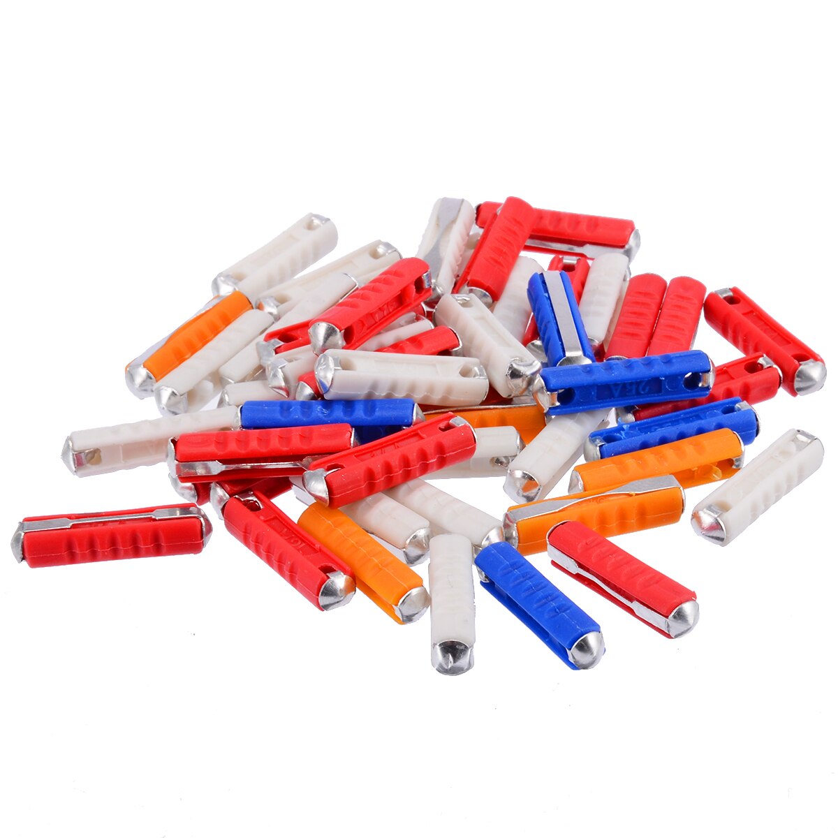 50Pcs/Set Classic Car Auto Fuses Kit Ceramic Continental Car Fuse Torpedo Bullet Assorted Box Continental Fuses