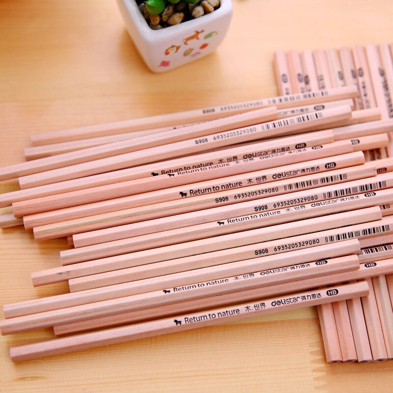 1pc houten zwarte kern  hb 2b standaard potlood schetspotlood natuurlijk hout tekenbenodigdheden kantoor schoolbenodigdheden studenten schrijfwaren