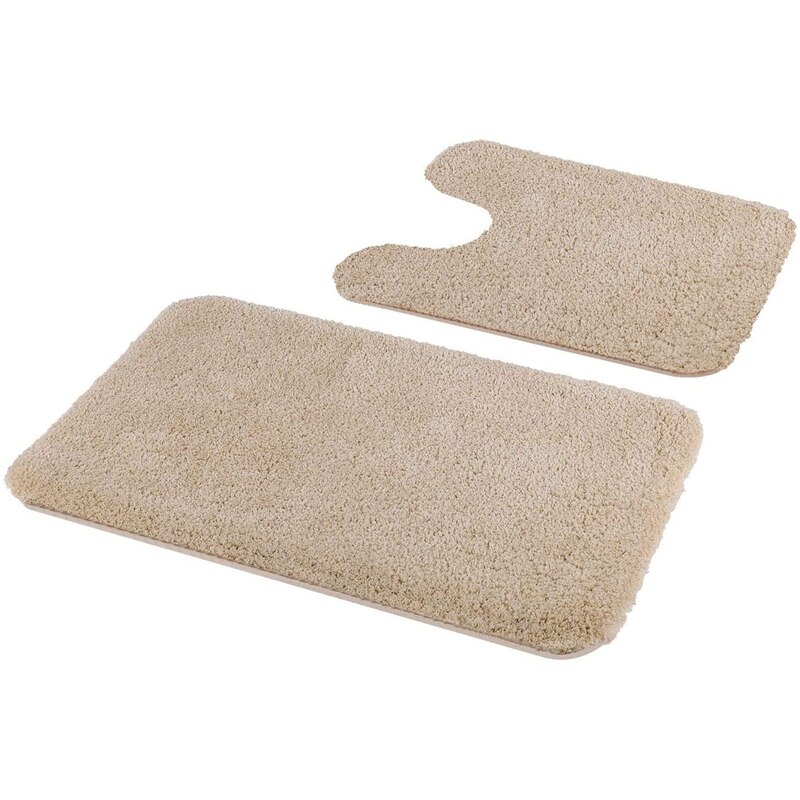 Juego de alfombras de baño 2 piezas-alfombra de baño suave peluda y alfombra de baño en forma de U, lavado a máquina antideslizante/absorbente en seco: Camel
