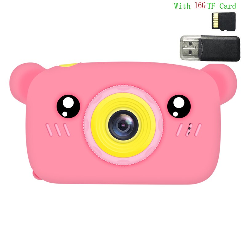 Toy Camera Mini Camera Kids Toys Cartoon Digital Camera Baby Toys 12.0M with 2.0 Inch IPS Screen Children Educational Toys