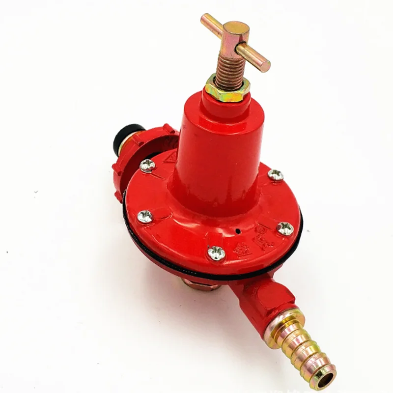 Válvula redutora de pressão de gás do forno, regulador de propano lp, válvula de pressão média de gás liquefeito ajustável para churrasco, acampamento, vermelho
