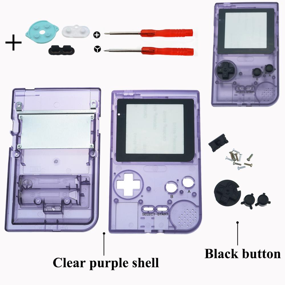 YuXi Luminoso Sereno pieno impostato alloggi conchiglia della copertura della cassa w/pad in gomma per gameboy tasca per GBP bottoni di madreperla kit