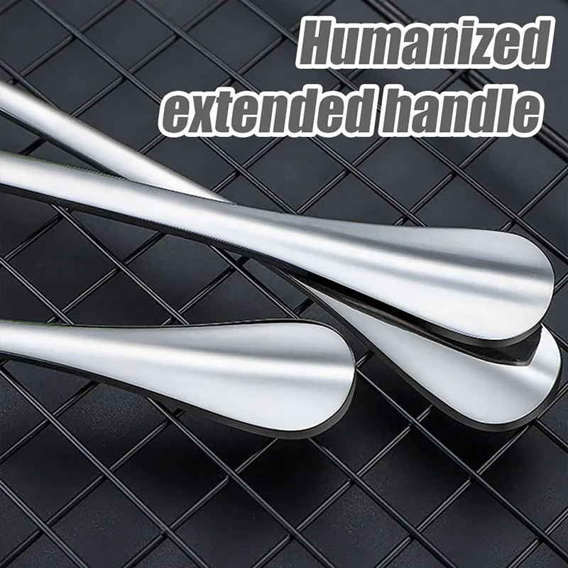 Cuchara grande de acero inoxidable para cena en casa, cuchara pública gruesa, cucharas de sopa con mango largo, vajilla para servir Buffet de cabeza redonda, 1/4 Uds.