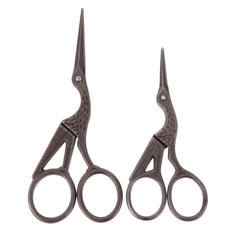 Tijeras antiguas artesanales DIY 2 uds Metal de aleación Retro clásico grulla vintage en forma de tijeras artesanía costura a medida bordado: Black