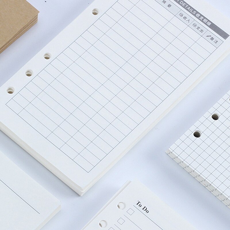 80 Sheets Business A5 A6 Loose Leaf Notebook Refill Spiral Binder Index Inside Page Monthly Weekly To Do List Paper Stationery