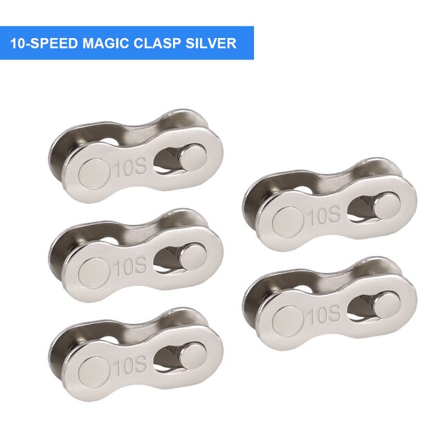 5Pairs Fietsketting Quick Link Bike Chain Quick Release Connector Mtb Racefiets Ketting Reparatie Tools Voor 6/7/8/9/10/11/12 Speed: Silver 10s