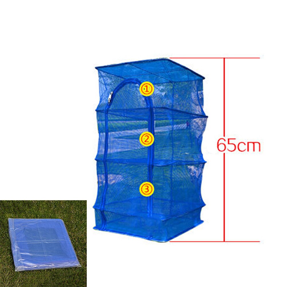 3 Layer Shelf Hang Cage Fish Rack Outdoor Hanging Drying Tableware Food Dry Net