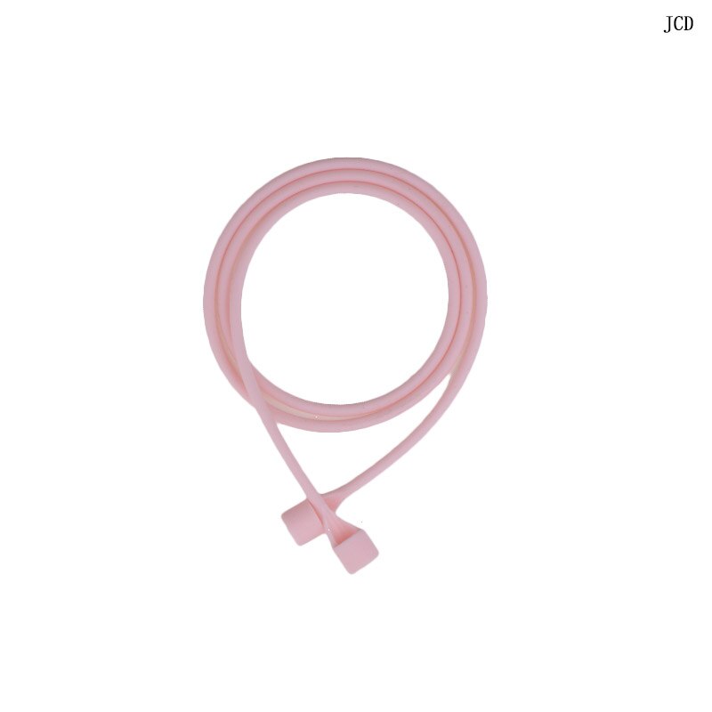 Jcd øretelefonstrop til apple airpods anti tabt strop loop string reb silikone hovedtelefon kabel ledning til air pods: Lyserød