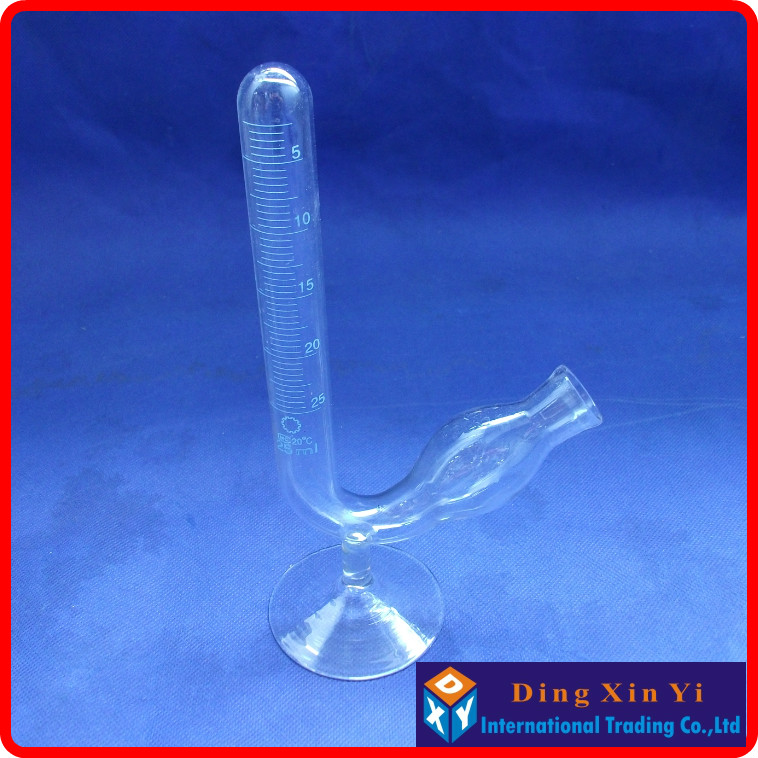 Tubo de fermentación de 25ml, con pie de vidrio, graduado