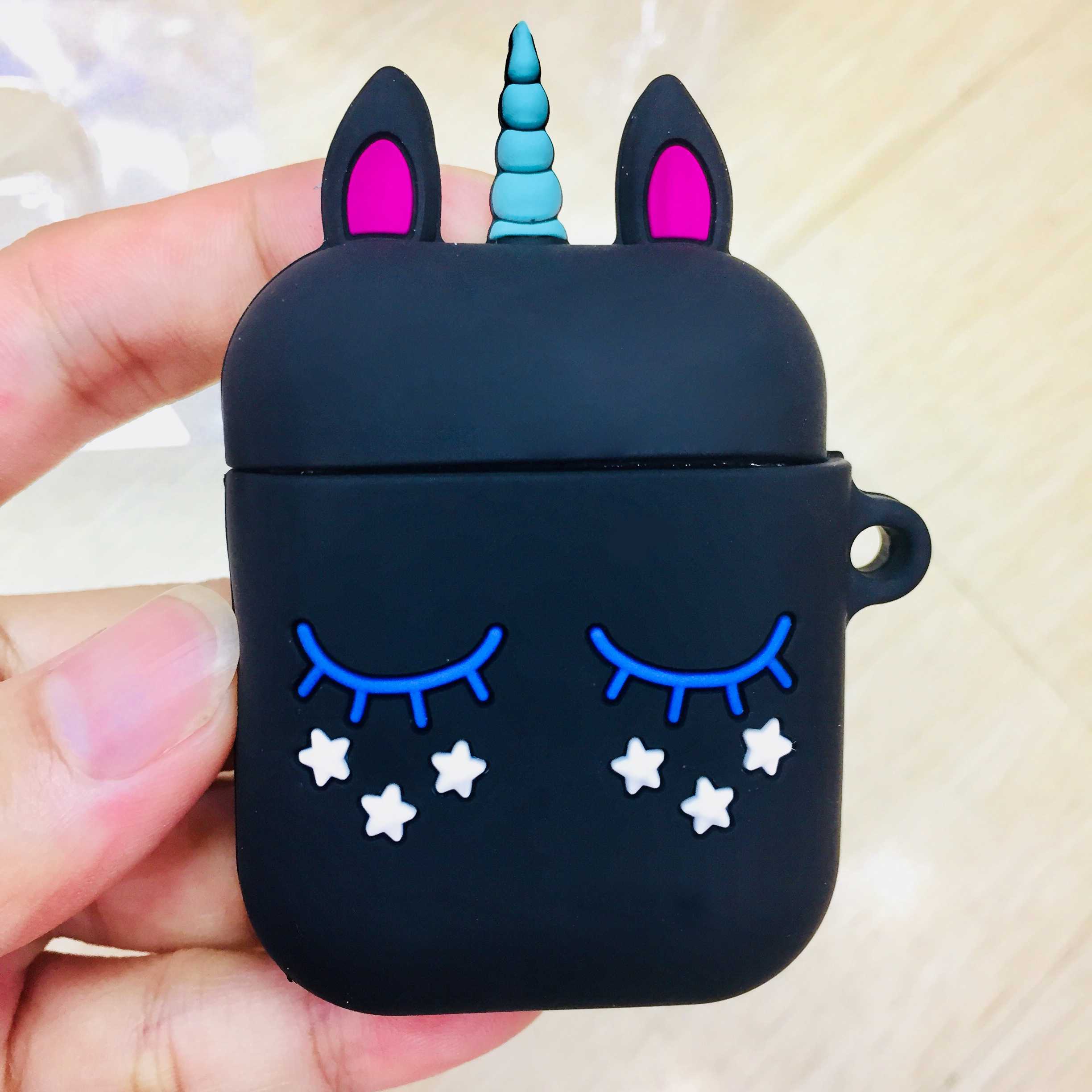 Funda bonita para AirPods 2 funda protectora de silicona de dibujos animados funda de aire para auriculares para cápsulas de aire auriculares funda de transporte