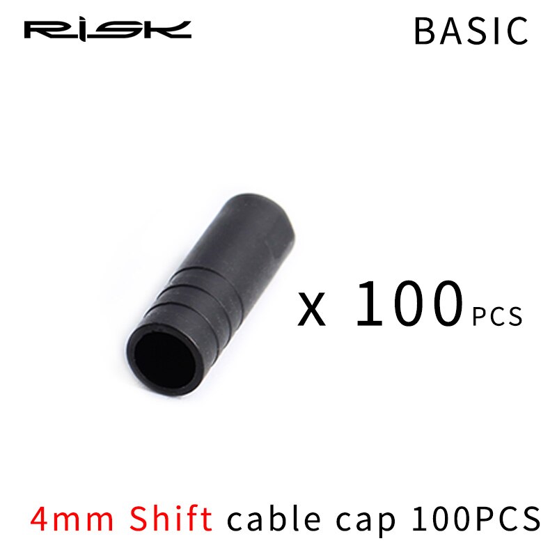 Risk capa do cabo da bicicleta com 100 peças, tampas básicas 4mm para cabo de freio 5mm, capa para cabo de câmbio, desviador de bicicleta à prova de poeira, tampa do cabo de câmbio: 4mm derailluer 100