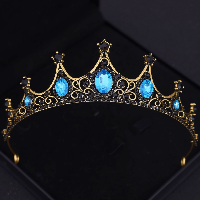 Barokke Kristallen Tiara's En Kronen Strass Prom Diadeem Kroon Tiara Voor Vrouwen Bruid Bruids Bruiloft Haaraccessoires Sieraden: Antique Silver Plated